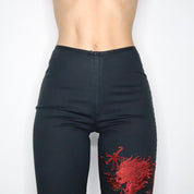 Black Flared Dragon Capris (Small)