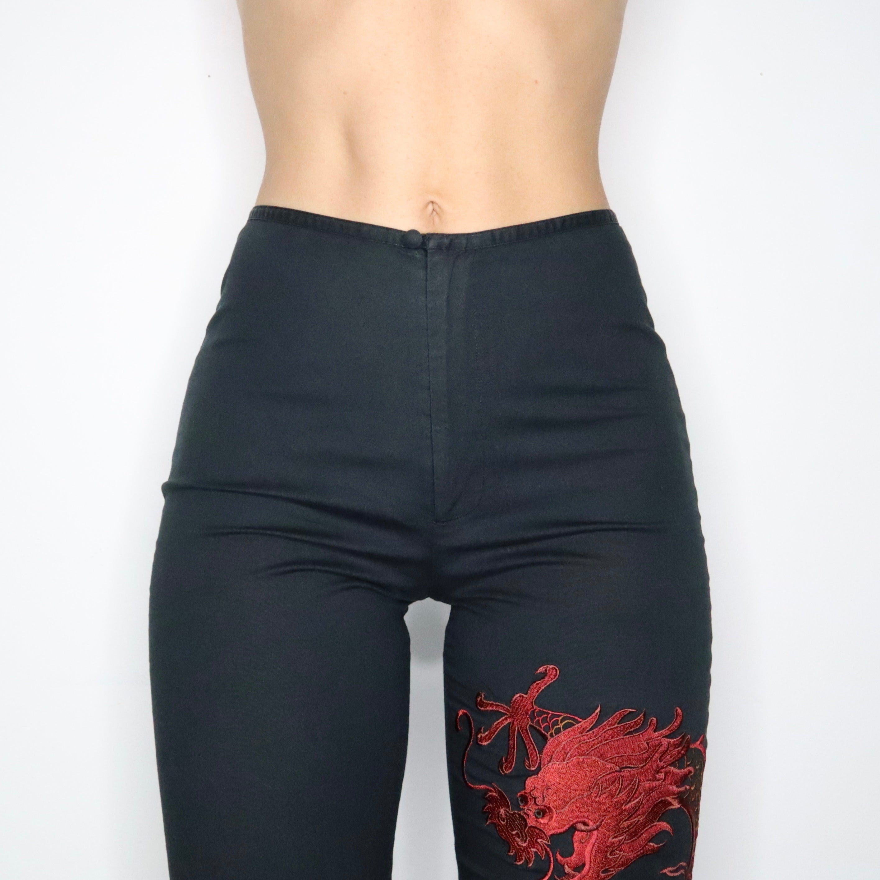 Black Flared Dragon Capris (Small)