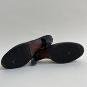 Black embroidered & beaded heel - 8
