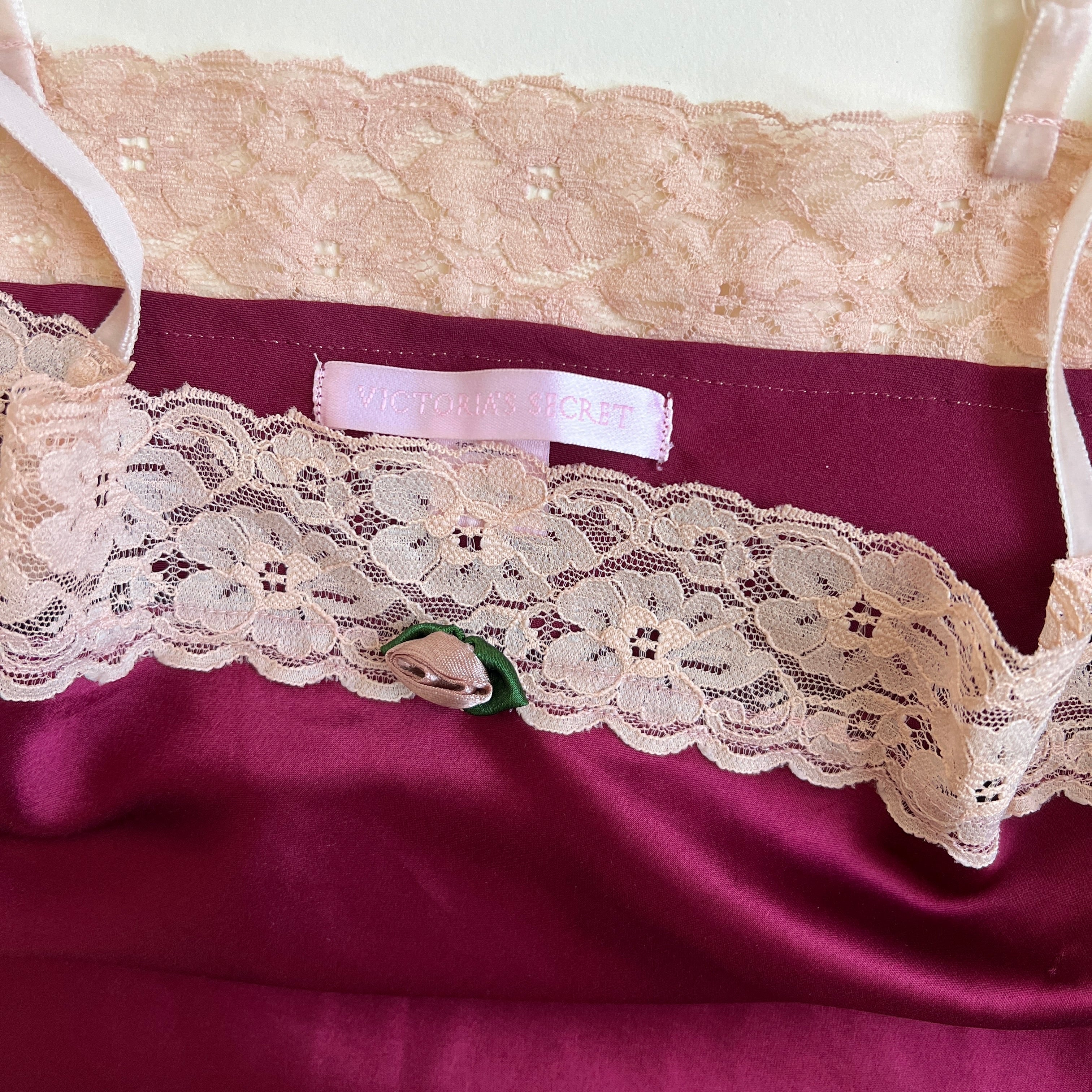 00s VS maroon satin slip - XL