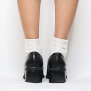 Black Leather Heeled Loafers (7 US)