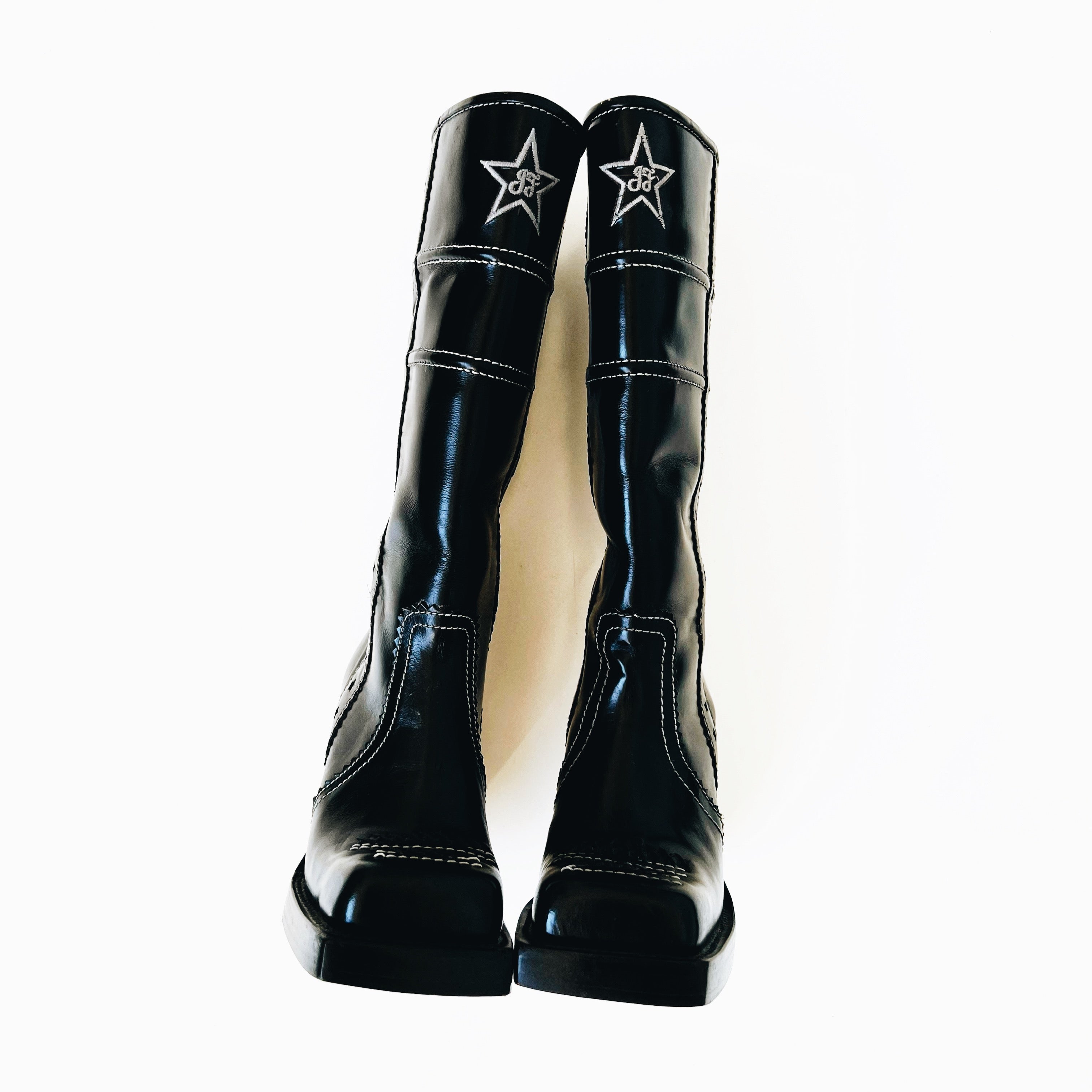 John Fluevog Black Leather Boots