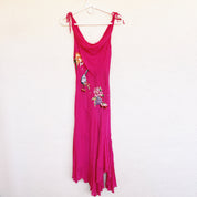 Vintage Hot Pink Embellished Maxi Dress