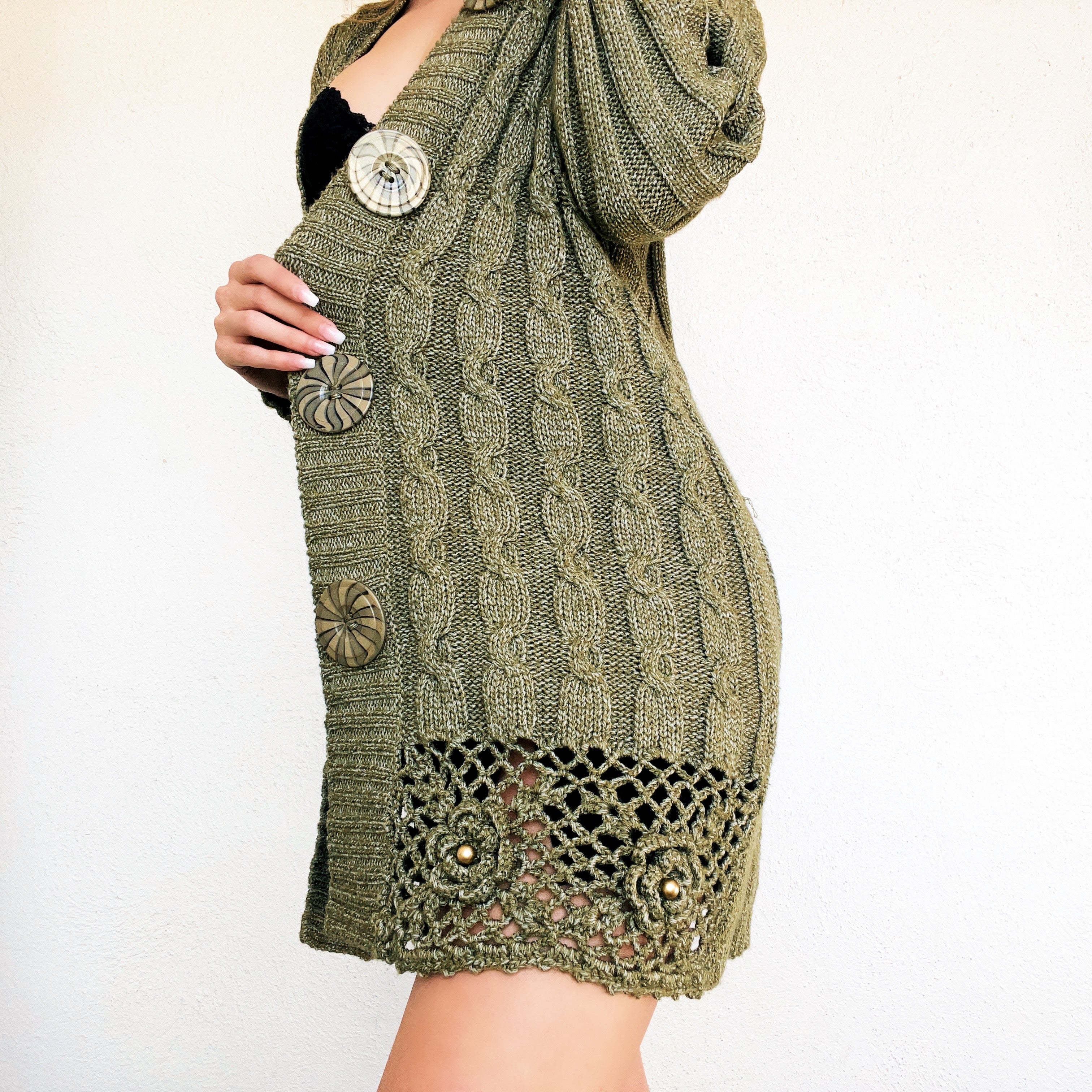 Sage Green Long Cardigan