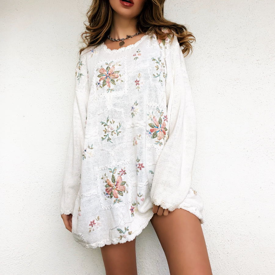 Dainty Vintage Floral Sweater