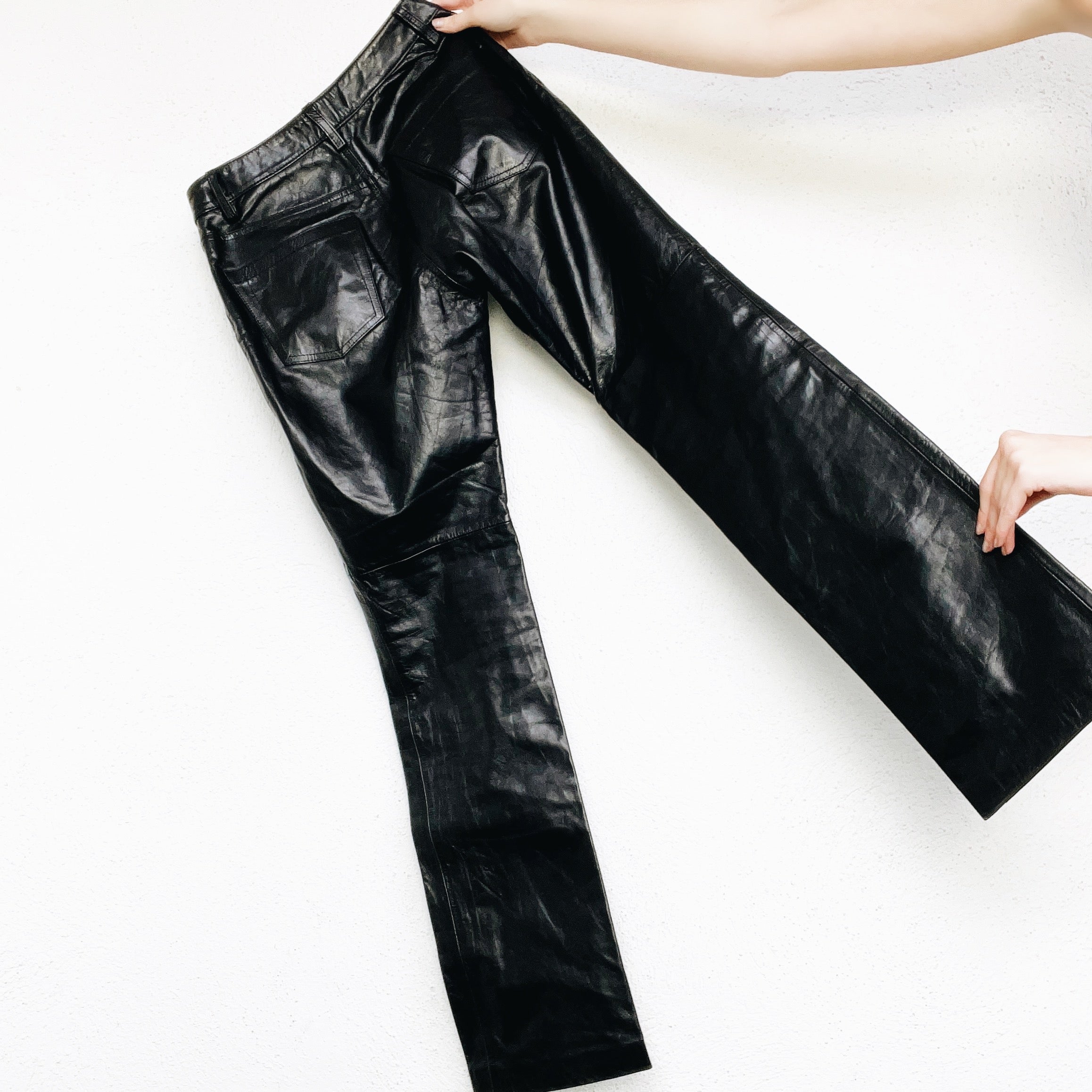 Black Genuine Leather Pants