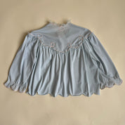 Vintage 50s blue + pink swirl bed jacket