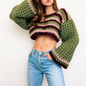 Berry Matcha Crochet Sweater