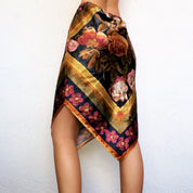 90s Silky Floral Skirt