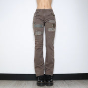 Brown Boho Patch Pants (S-M)