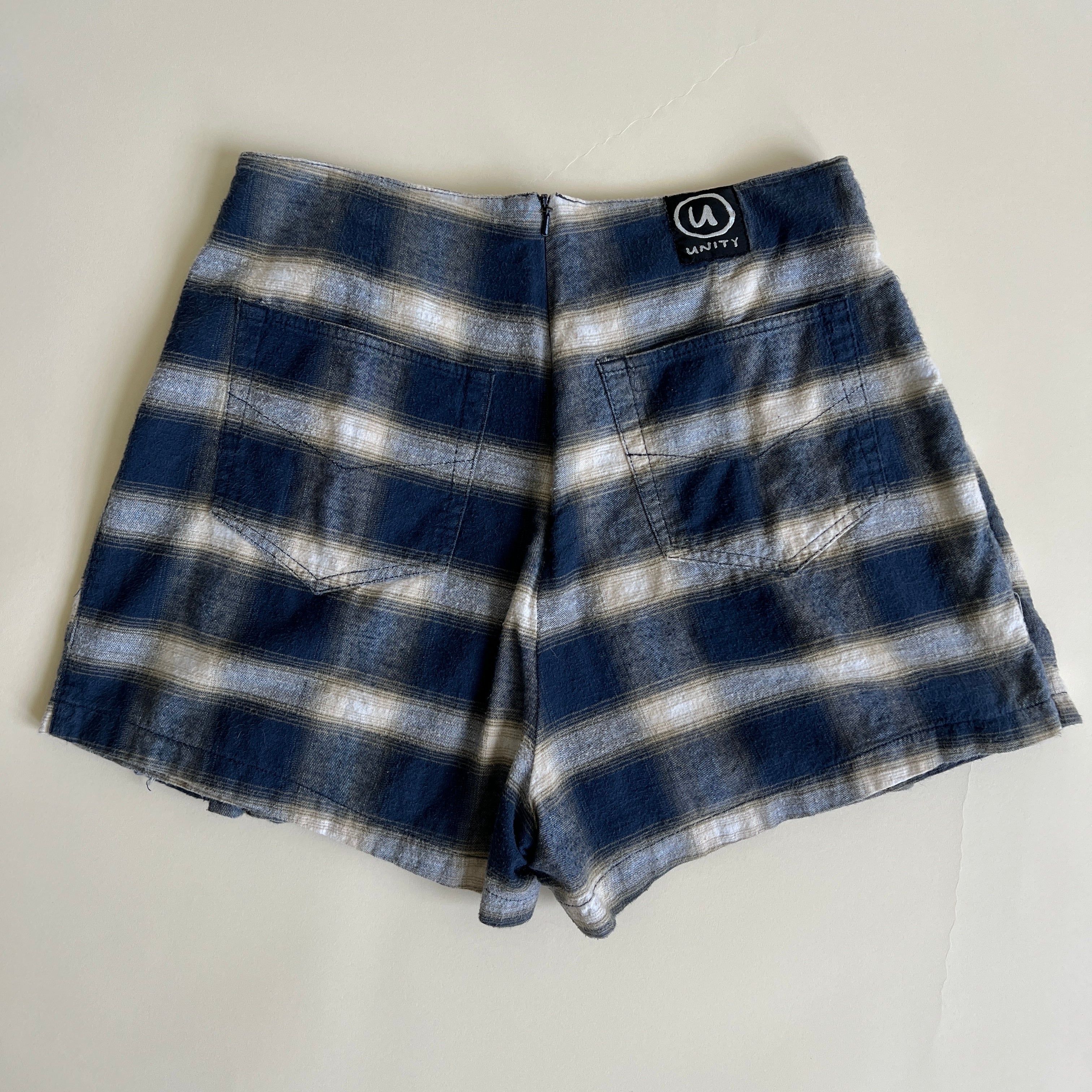 Vintage 90s plaid pleated mini skort - M