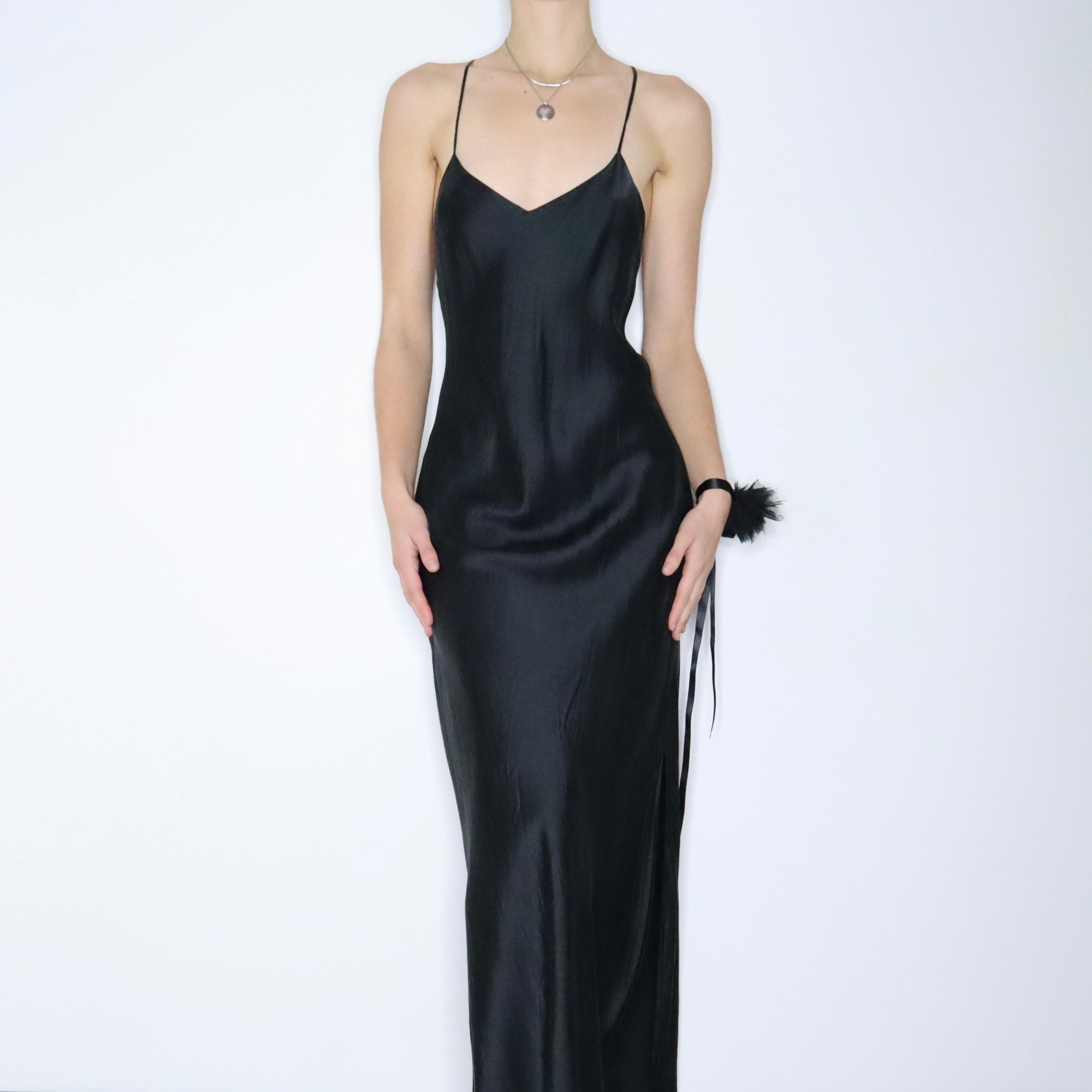 90s Sexy Black Silk Slip Dress (M) – Holy Thrift