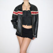90s Leather Racer Jacket (M/L)