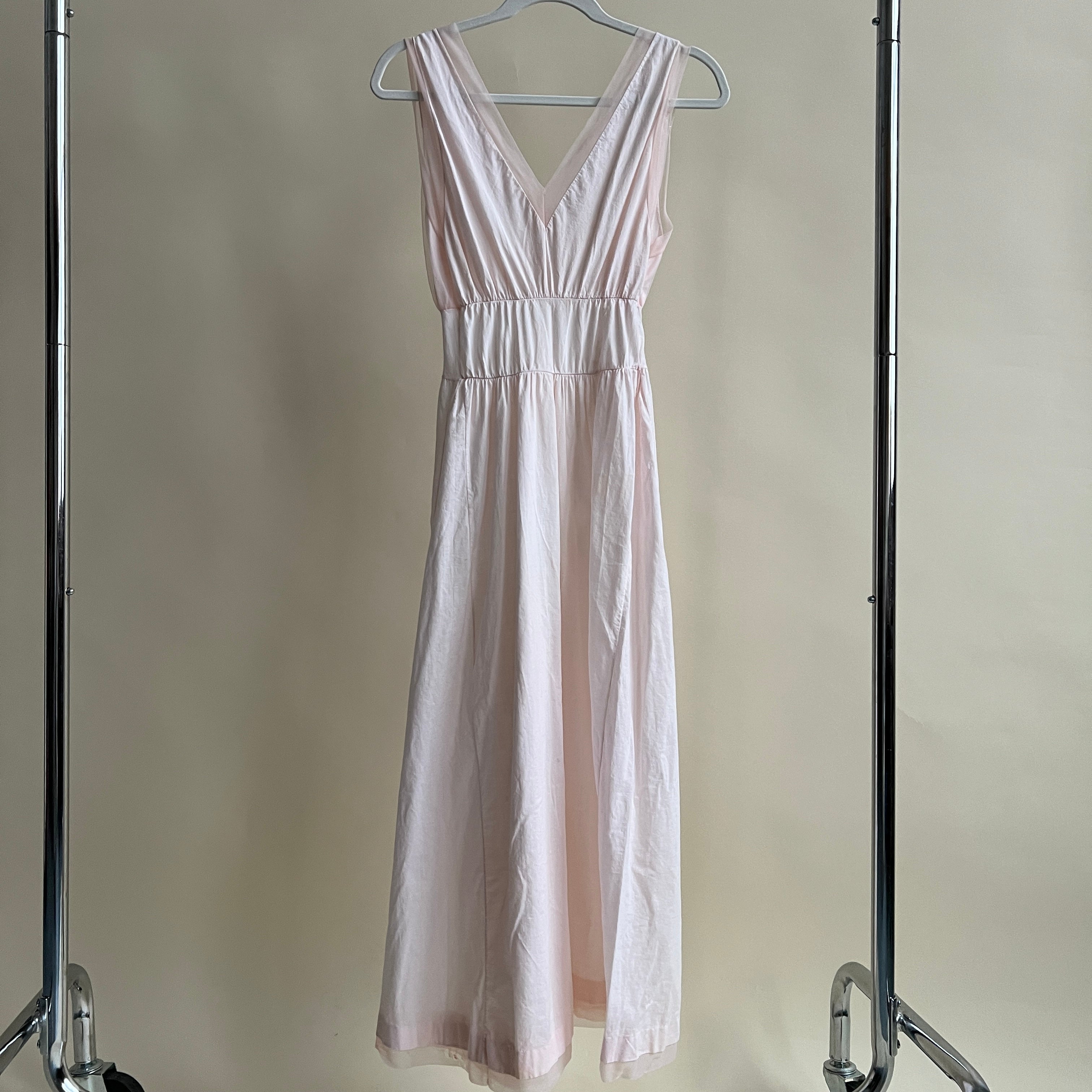 Vintage 50s pink cotton maxi slip (M)