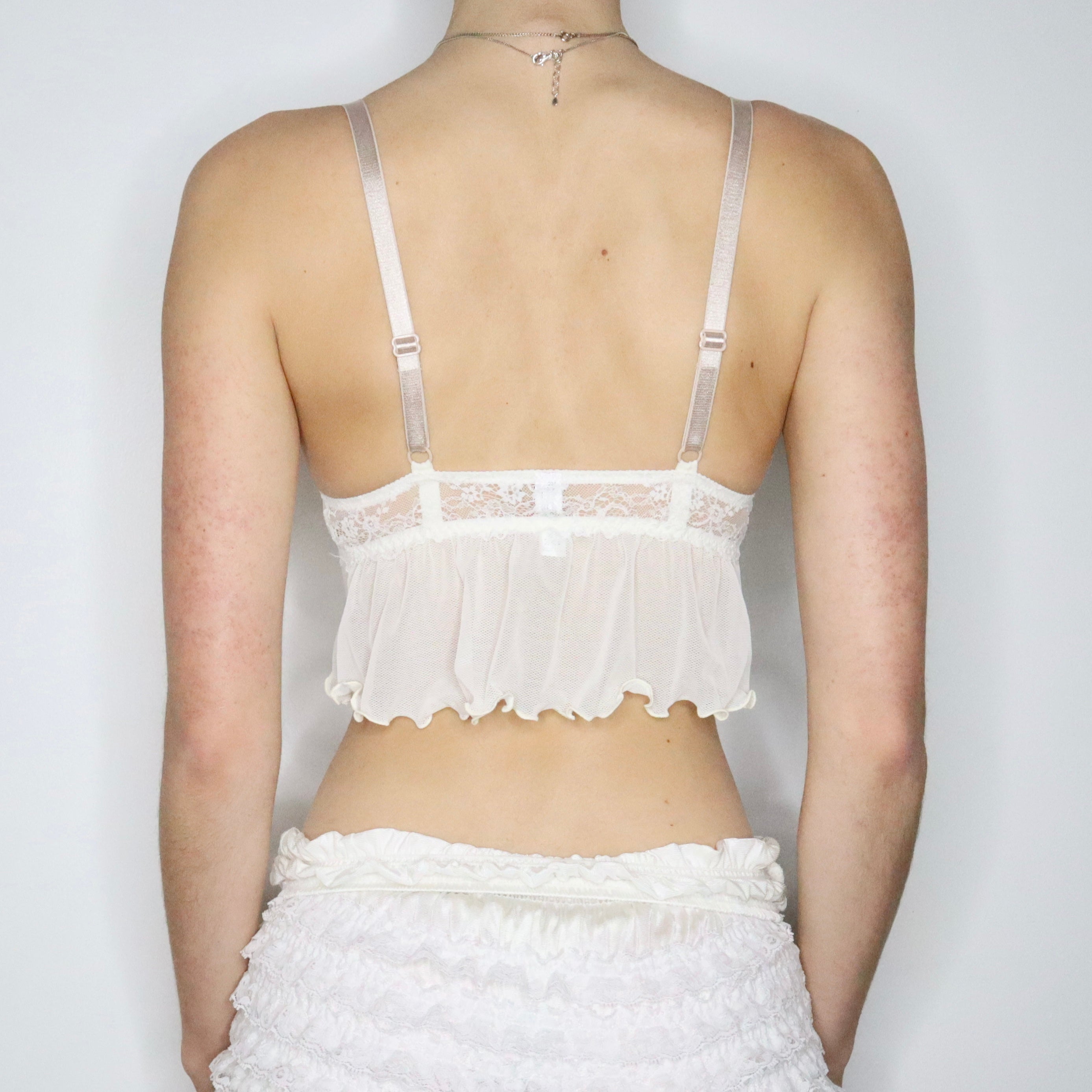 Y2K French White Lace Bustier (XS/S)