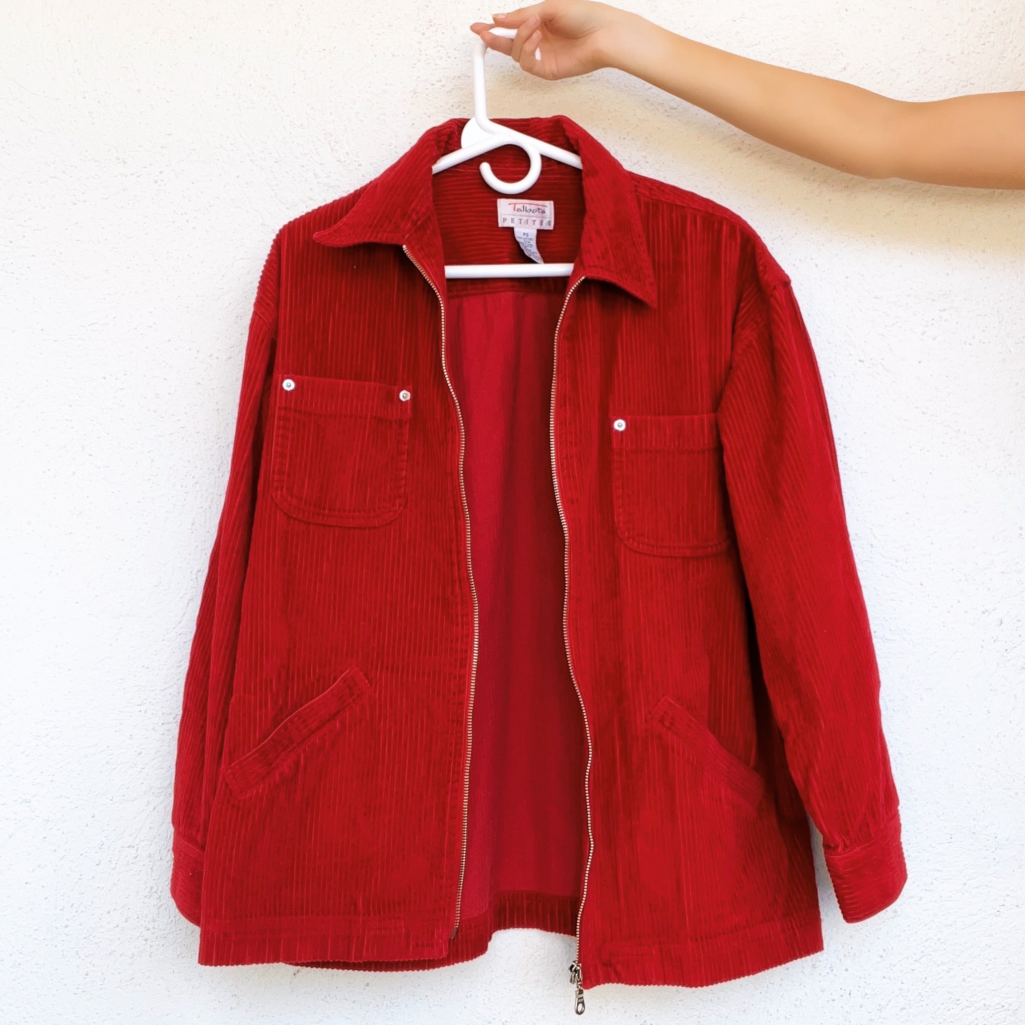 Cherry Red Corduroy Shacket
