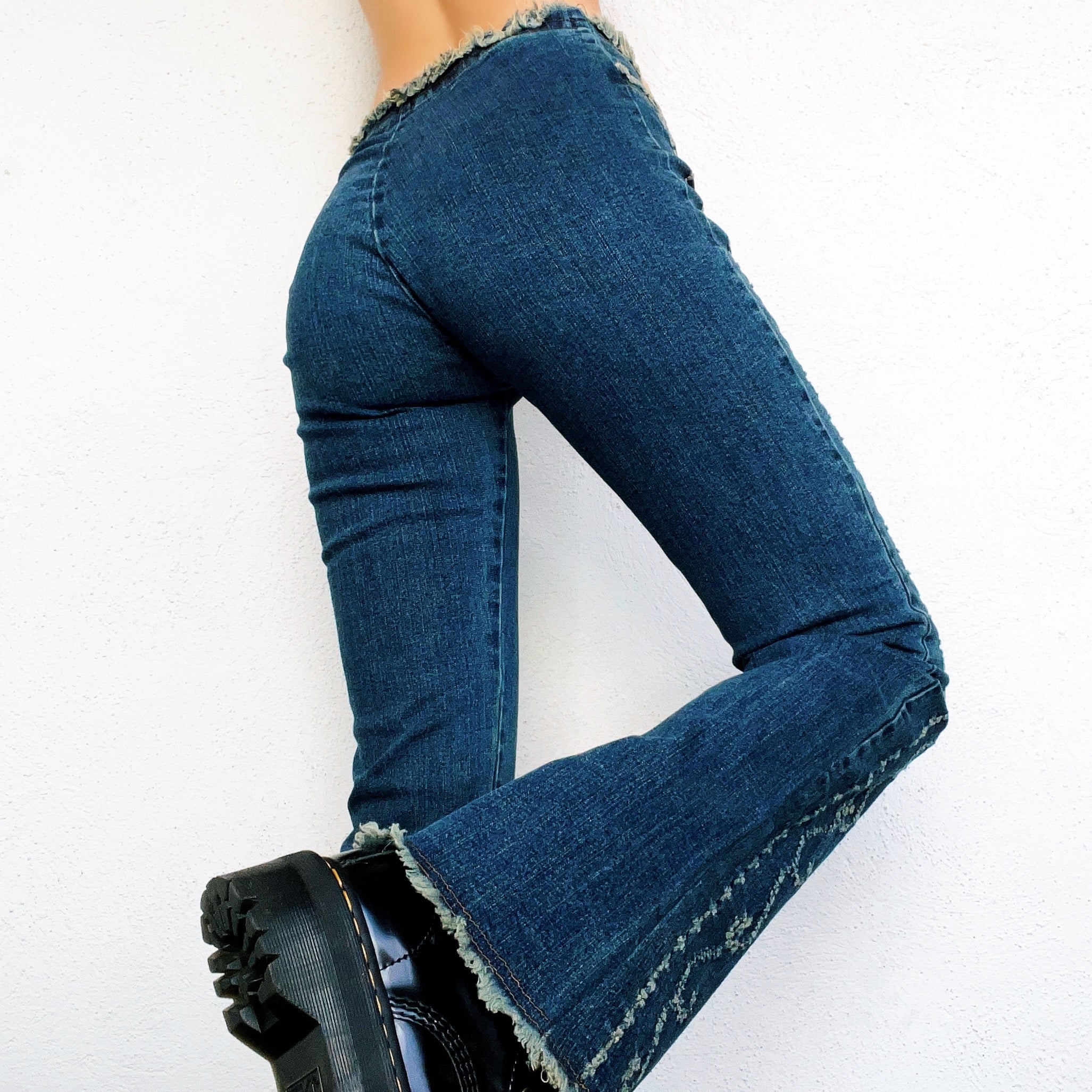 90s Distressed Flare Jeans