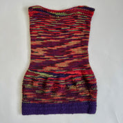Dark rainbow hand knit tube dress - L/XL