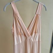 Vintage 50s baby pink maxi slip (M)