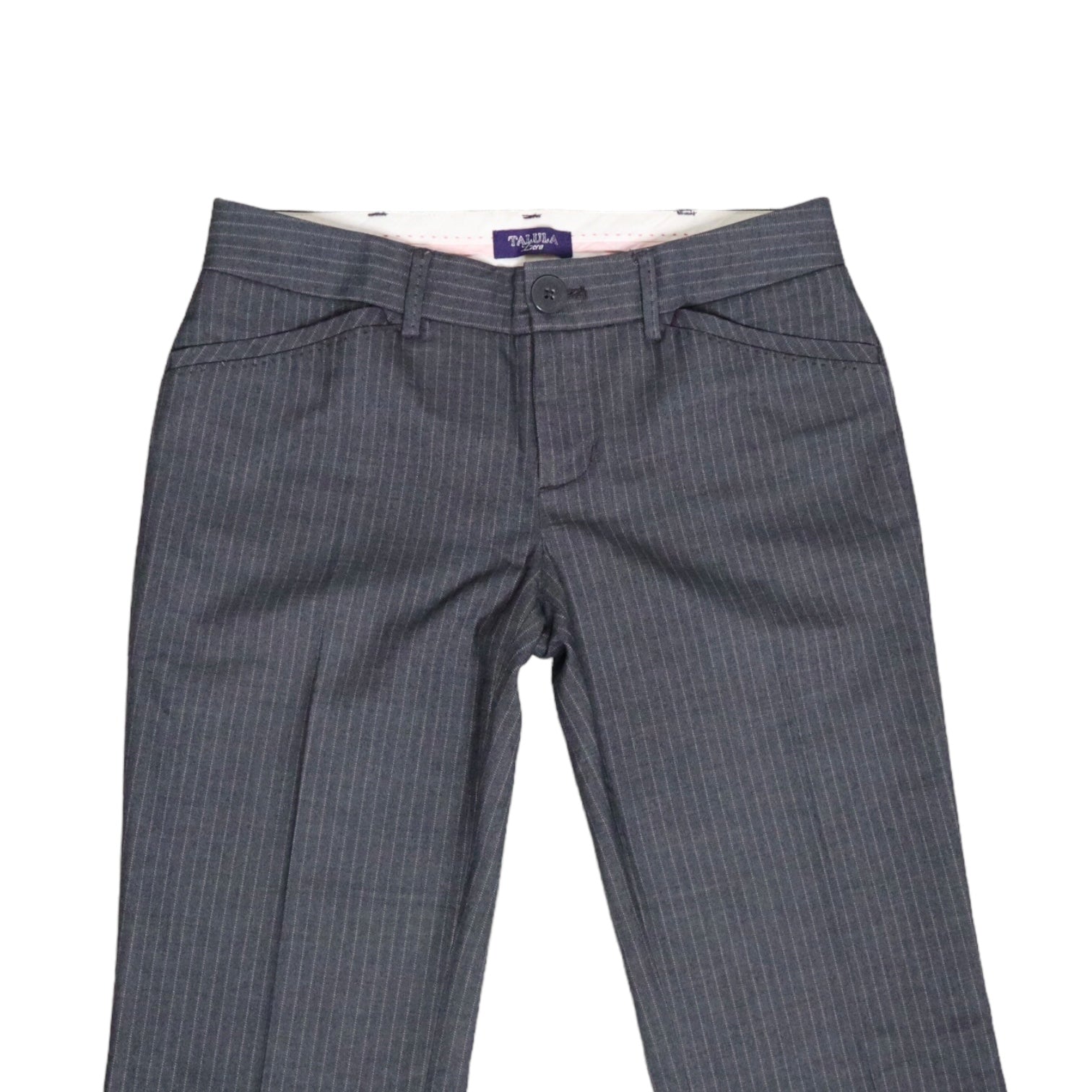 Y2K Gray Low Rise Pinstripe Flare Pants (XS)