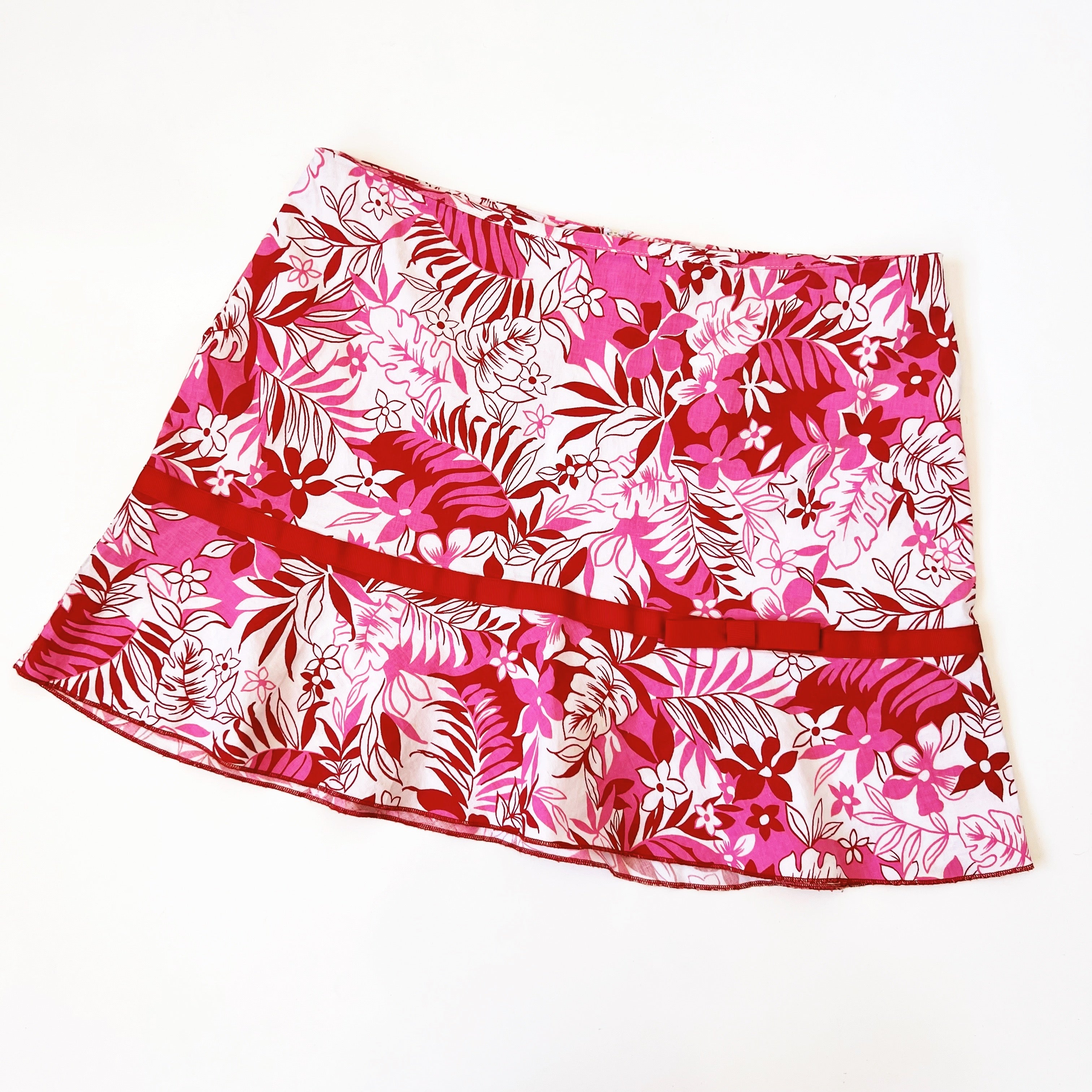 Early 2000s Pink Floral Mini Skirt