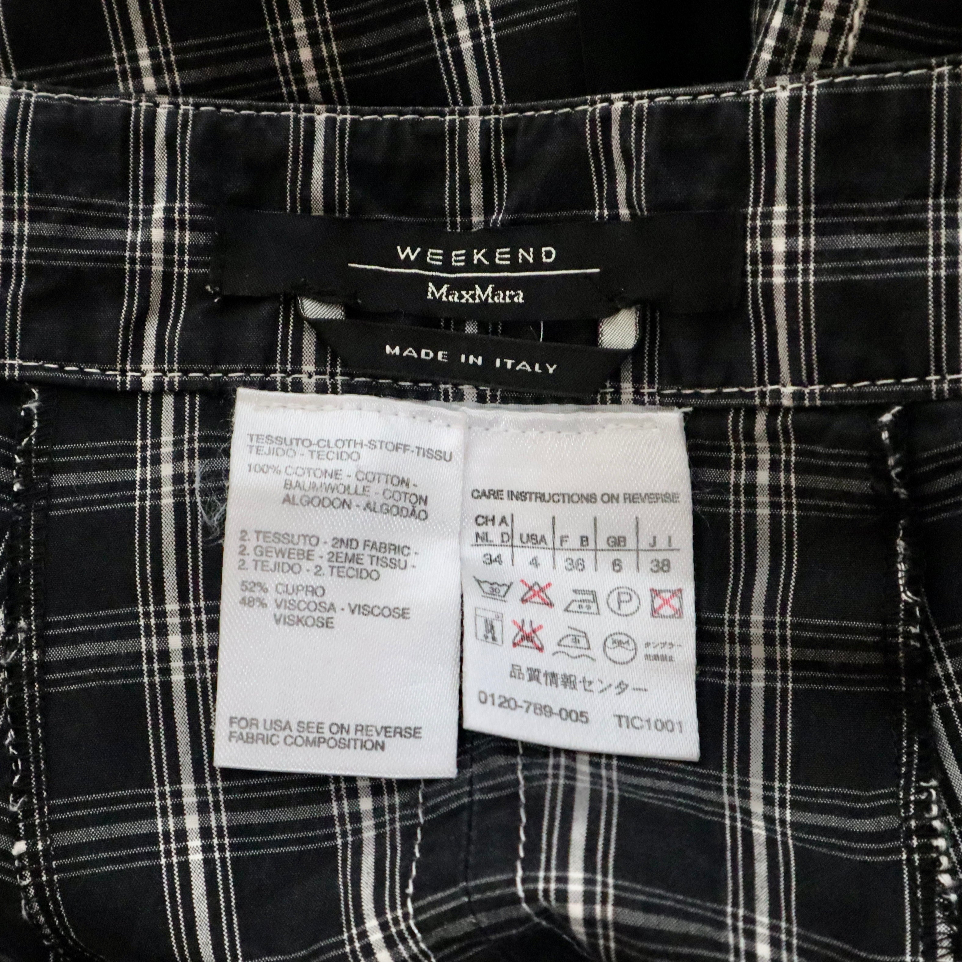 90s MAXMARA Pleated Plaid Skirt (S)
