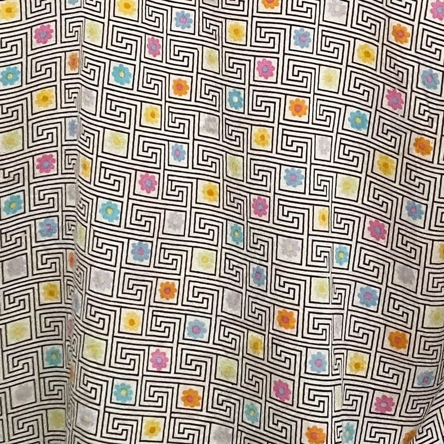 daisy silk short sleeve blouse - large