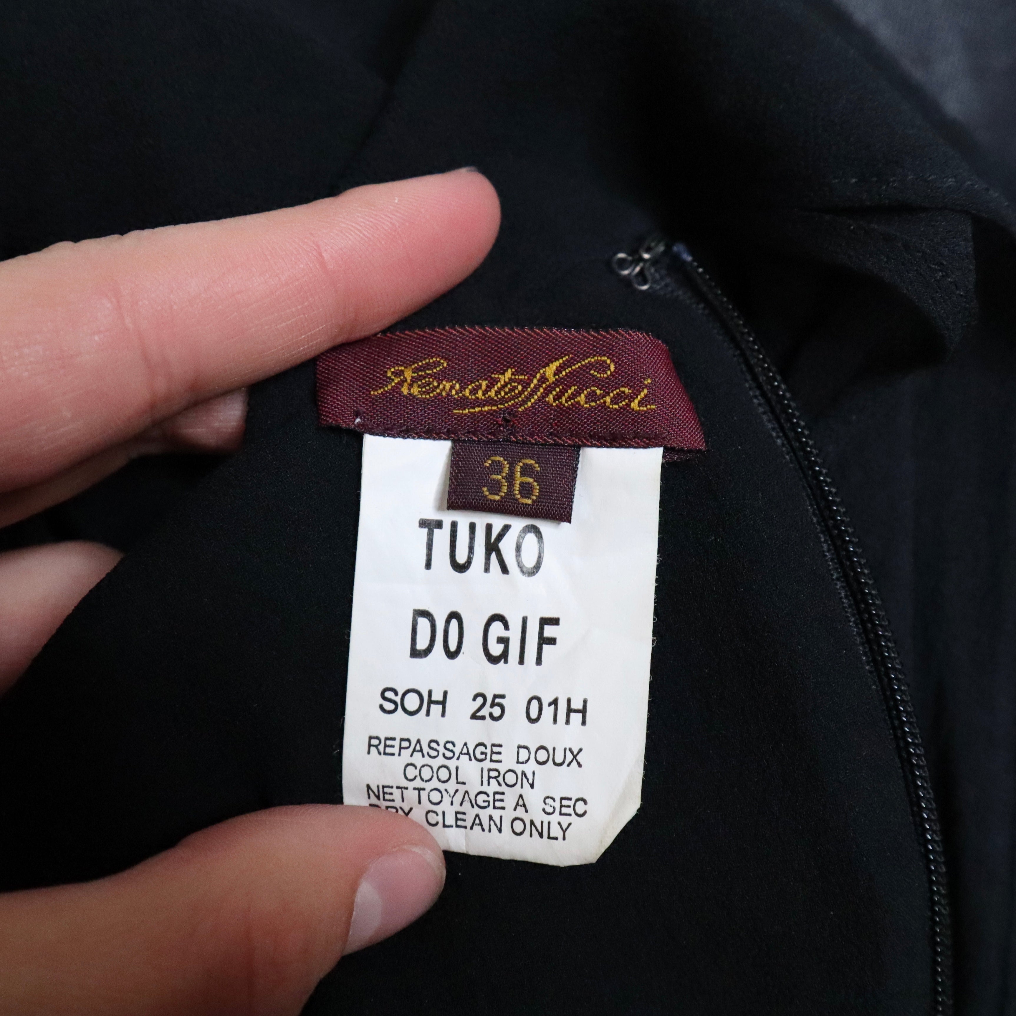 Black Silk Chiffon Blouse (XS)