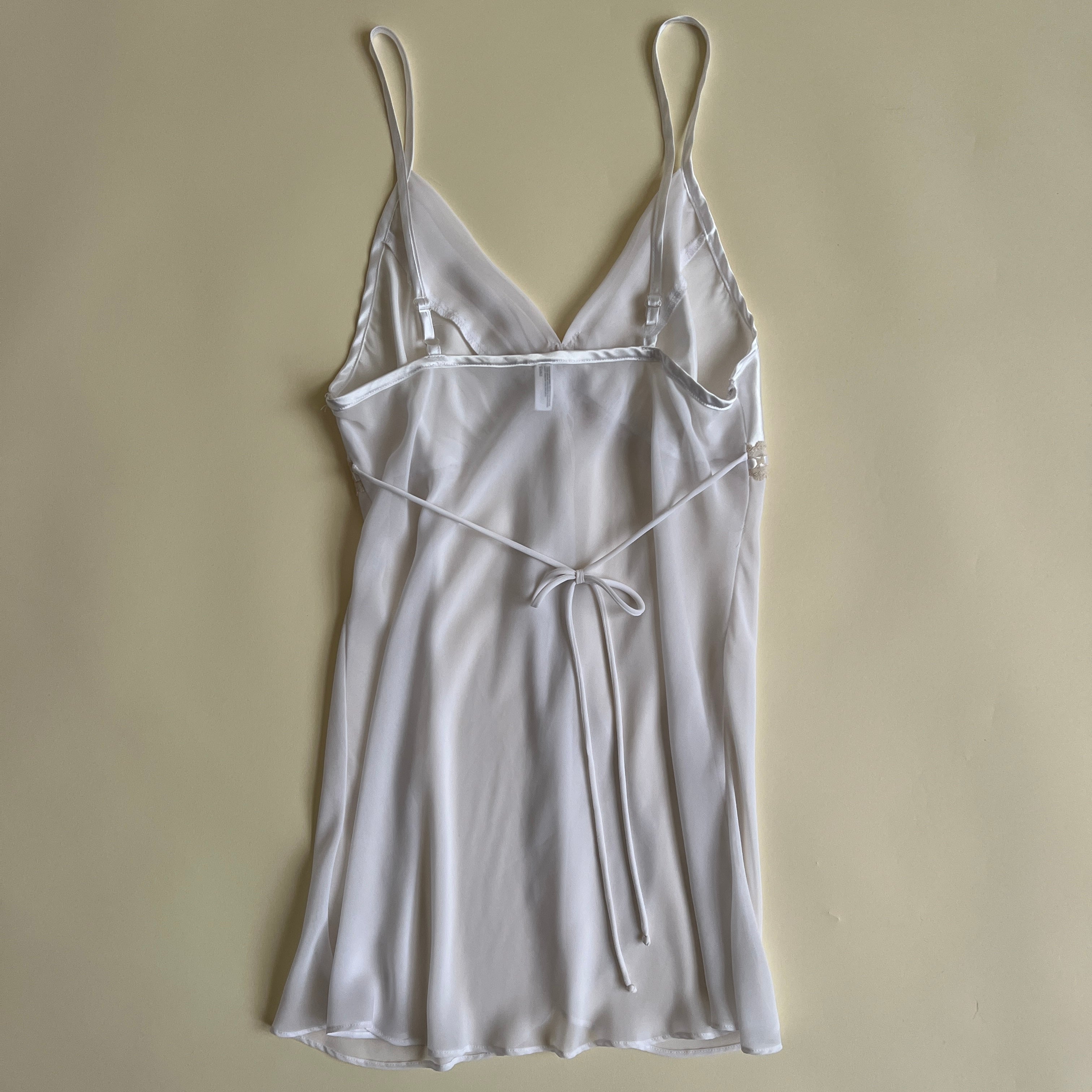 00s white satin slit cami top (M)