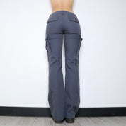 Vintage Y2K Navy Low Rise Cargo Pants (Small)