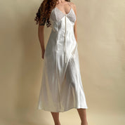 90s satin + lace maxi slip (L)