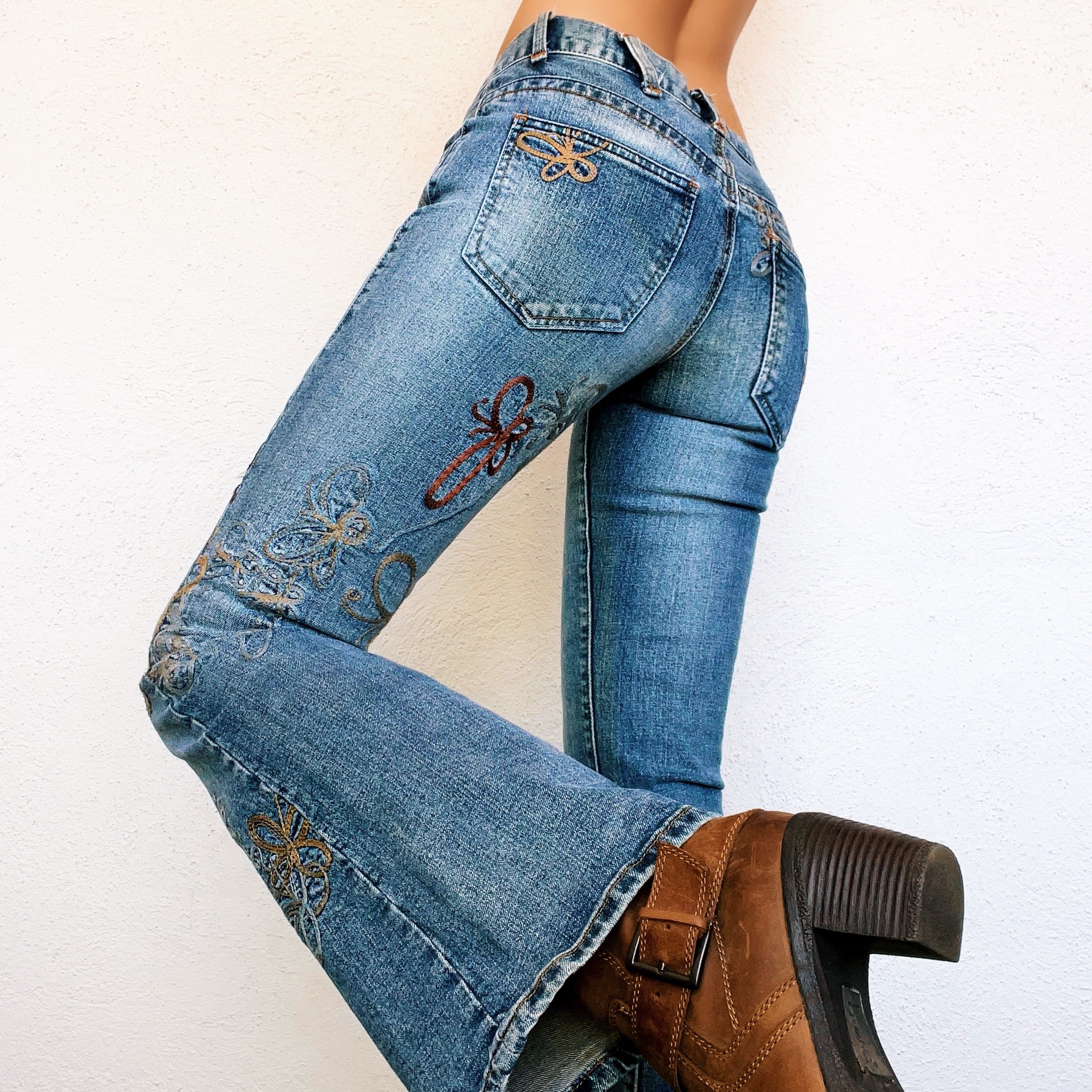 Early 2000s Butterfly Flare Jeans