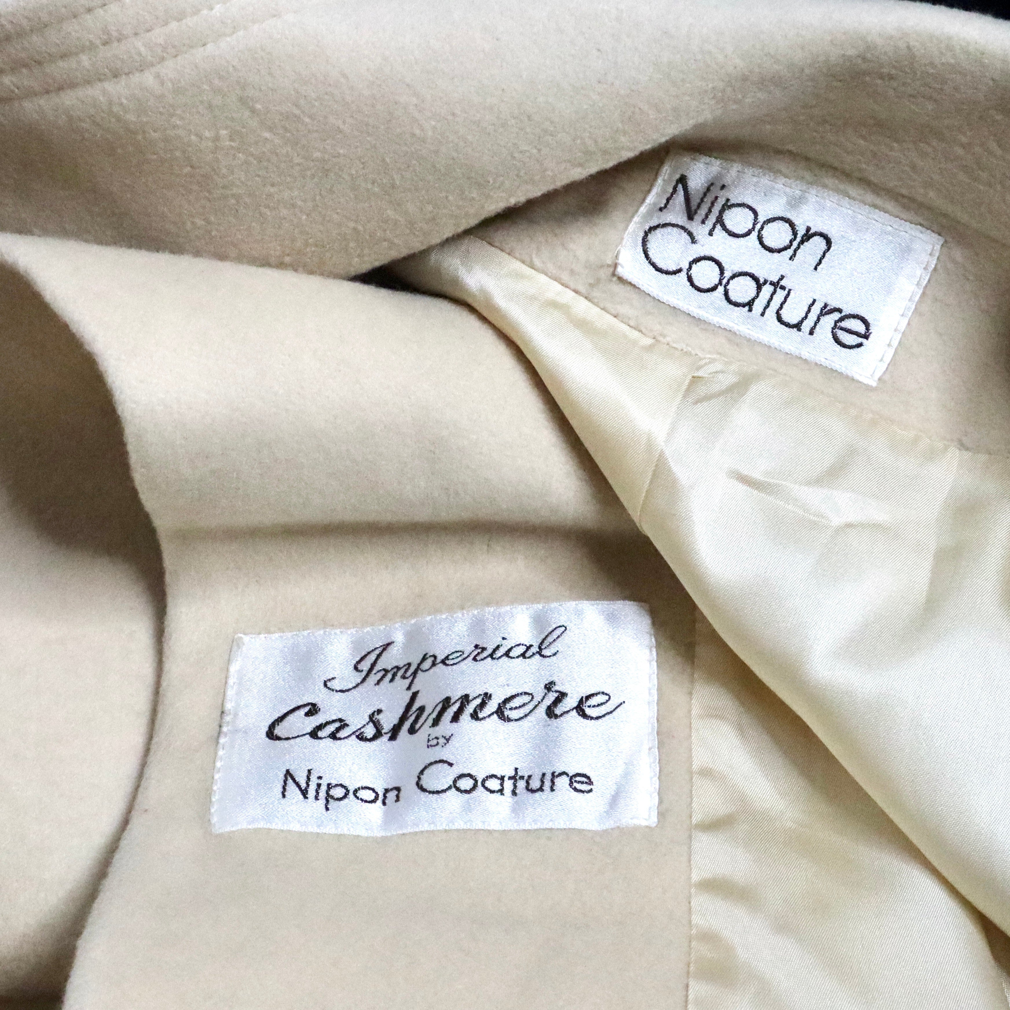 80s ALBERT NIPON Cream Cashmere Princess Coat (S)