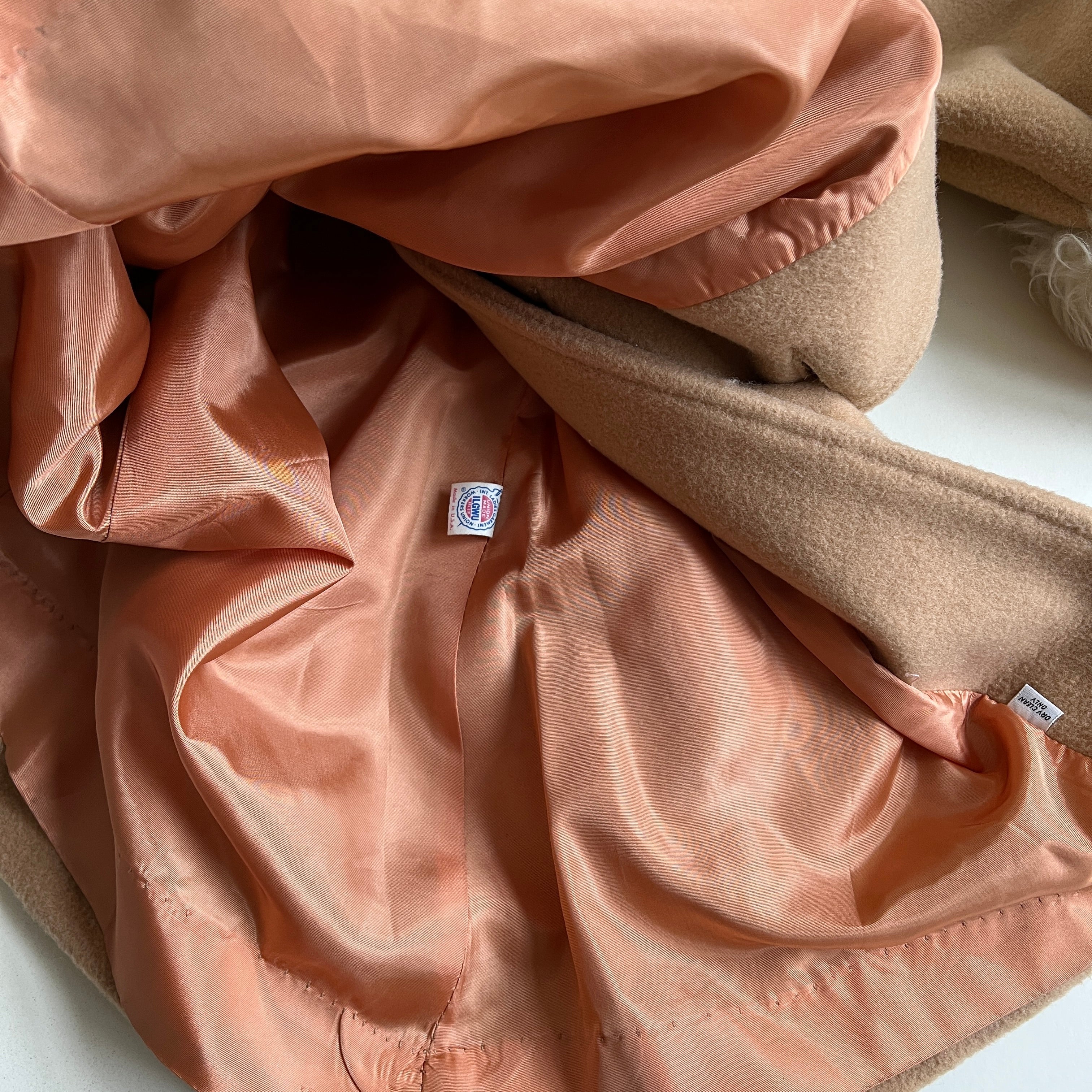 Vintage 70s fur trim pea coat - petite S/M