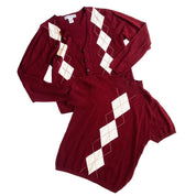 Vintage Argyle Cardigan Set
