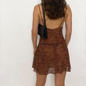 leopard mini slip dress - medium