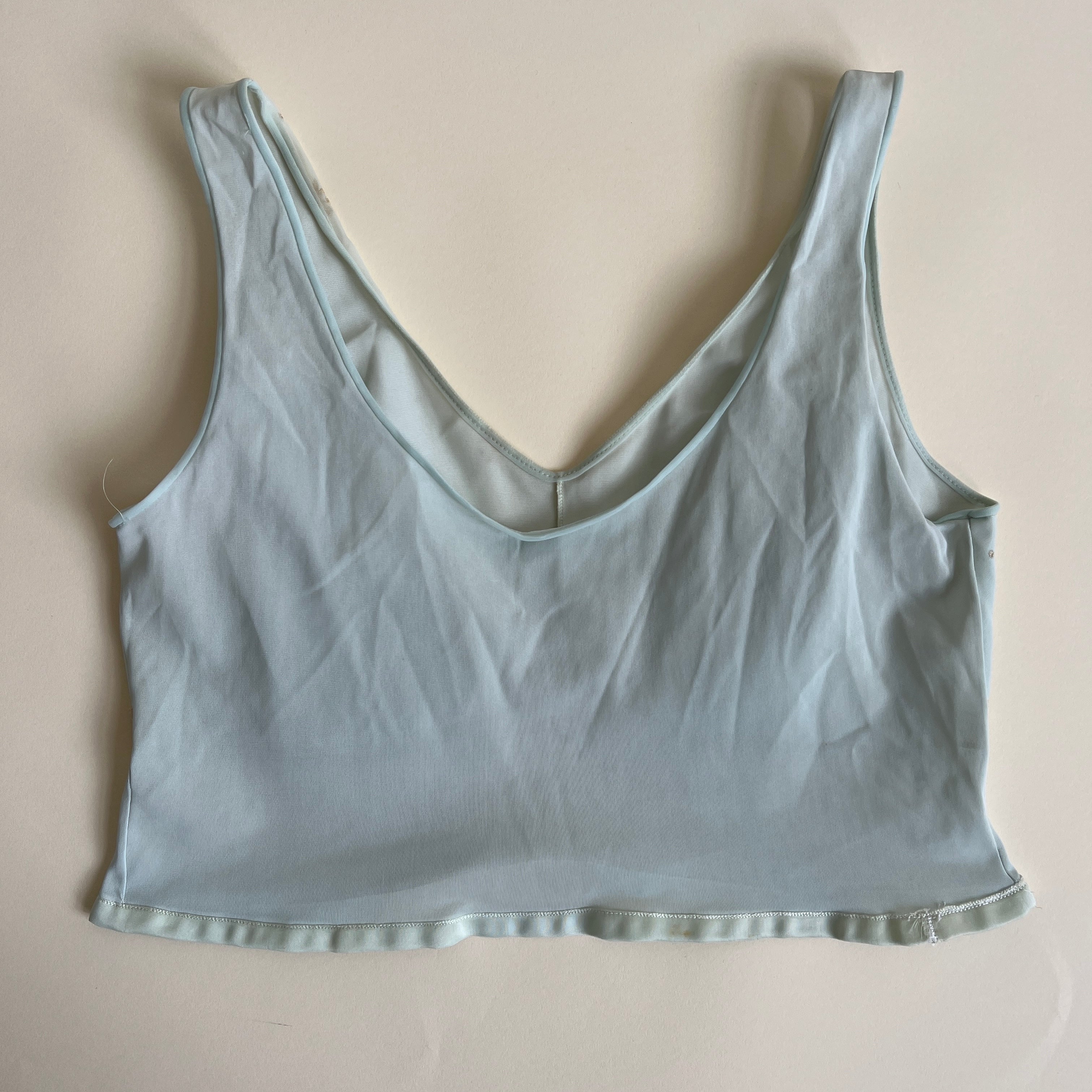 Vintage baby blue slip crop top - L
