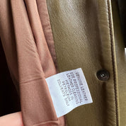 Vintage 90s olive leather maxi coat - XXL