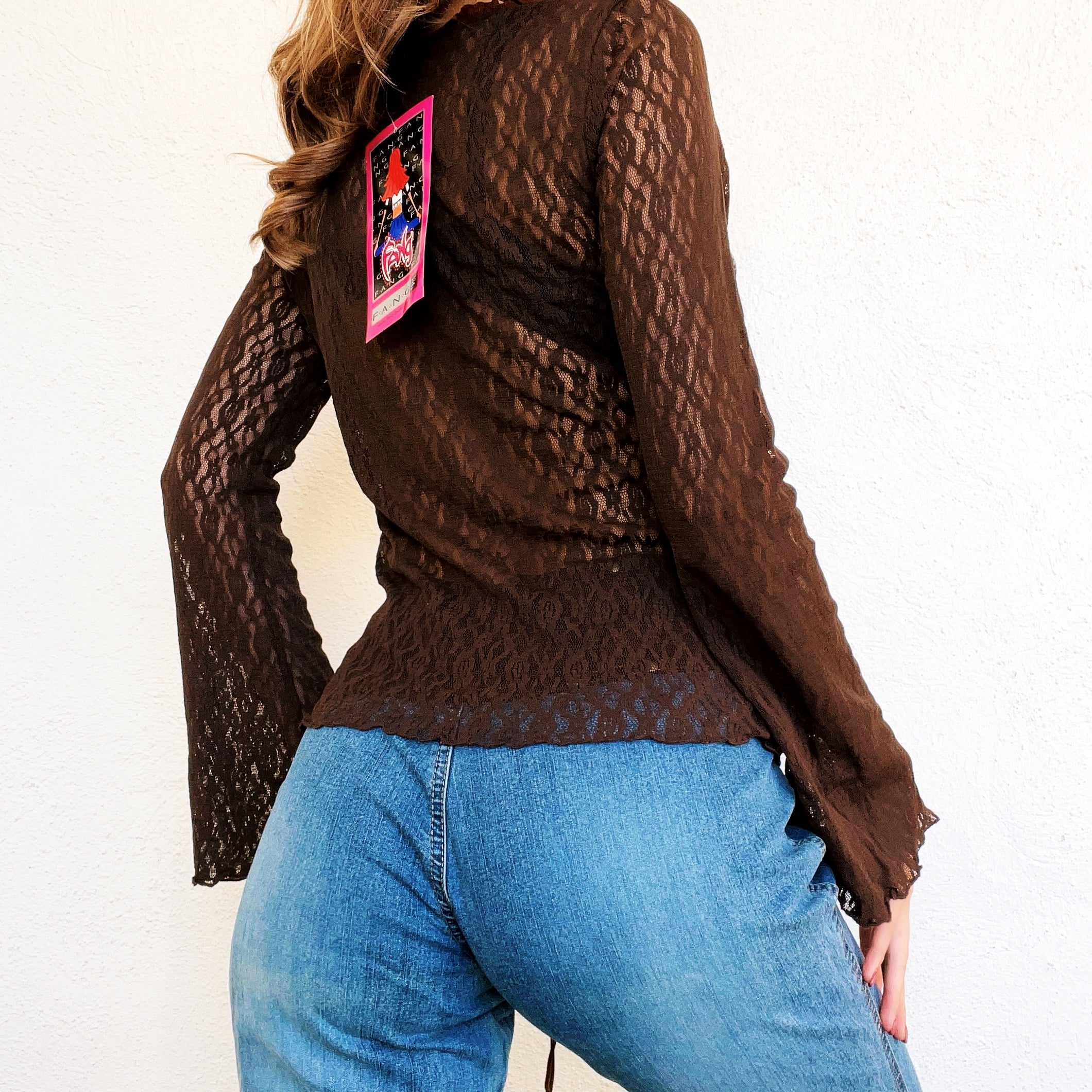 Early 2000s Velvet Lace Up Top