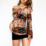 90s Floral Patchwork Top