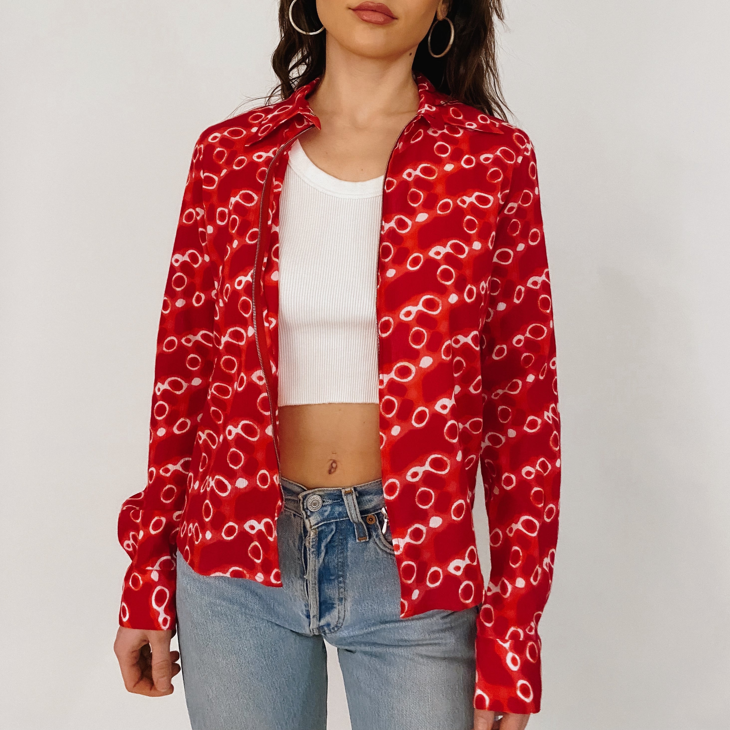 zip front blouse  - medium