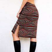 90s Glittery Geometric Midi Skirt