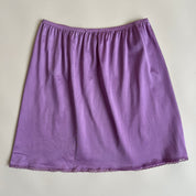 Hand dyed purple satin slip skirt (S/M)