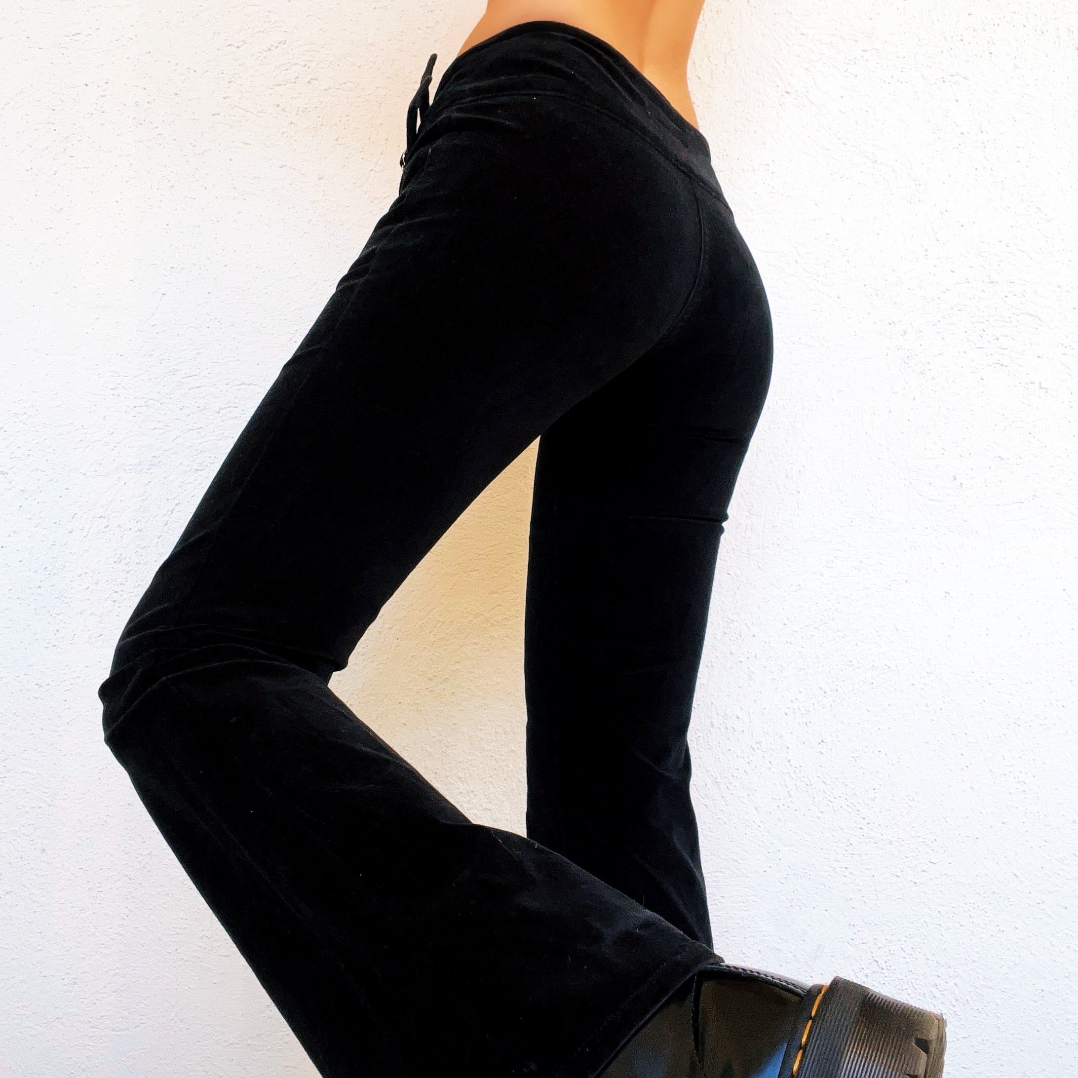 Black Velvet Flare Pants