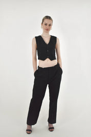 Low Waisted Black Trousers