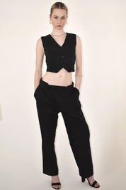 Low Waisted Black Trousers