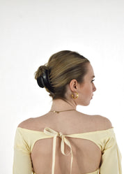 Yellow Strapless Minidress + Bolero Top