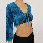 velvet sequin shrug top - medium
