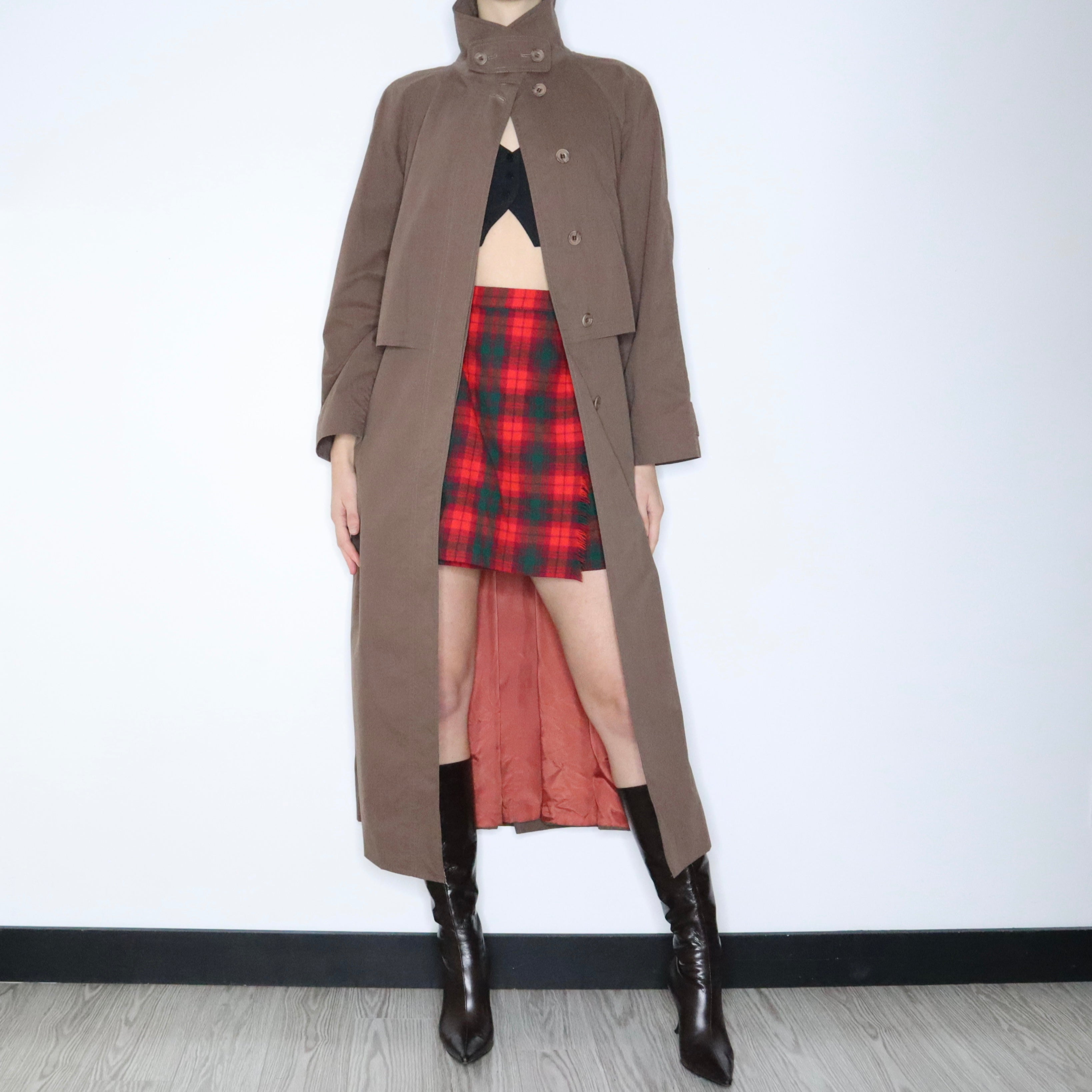 90s AQUASCUTUM Brown Trench Coat (L)