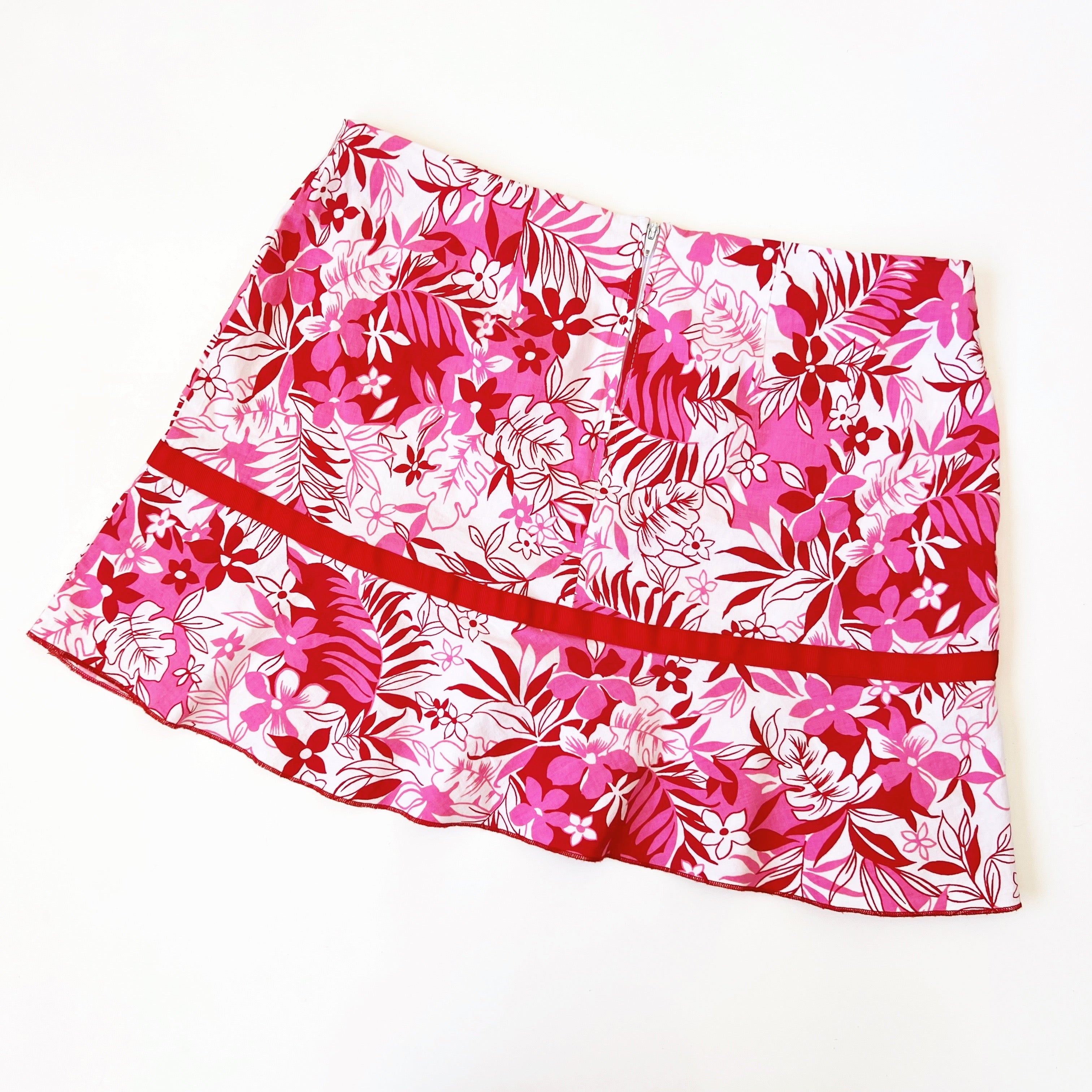 Early 2000s Pink Floral Mini Skirt